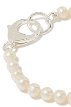 White Pearl Lobster Clasp Bracelet